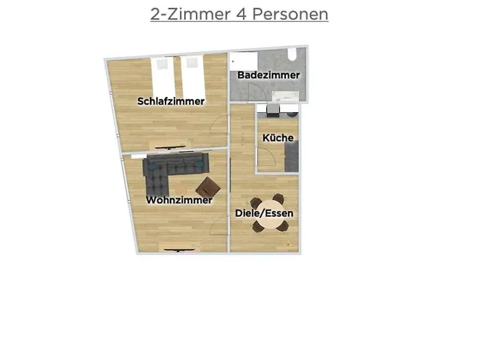 Apartament 2-zimmer 52 Qm Bis Zu 4 Personen